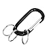 Produktbild sourcingmap® 3 getrennte Schlüsselringen befestigt D-Ring Karabiner, Schlüsselanhänger mit Karabinerhaken, Schwarz
