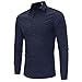 Produktbild VENMO Mens autumn Neue Casual Long Sleeve Shirt Business Slim Fit Shirt Work Shirts Top Hight Quality Blouse Mode-Persönlichkeits-Männer beiläufige Bluse Schlankes Langarmshirt Tops (XXXL, Navy)