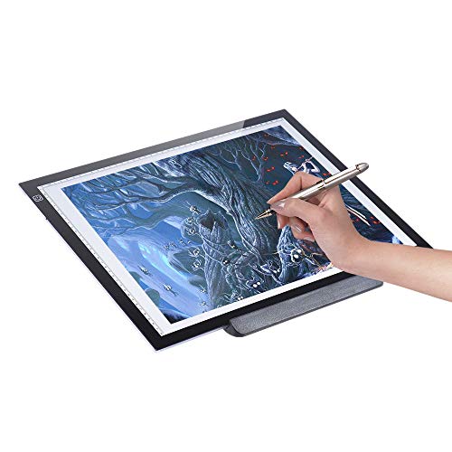 Aibecy Mesa de Luz A3 Dibujo Portátil LED Tableta para Calcar de Art Display Tablero del panel de copia Cable Pad con cable USB- 21.4 Pulgadas Brillo Ajustable en 3 Niveles con Base Multifuncional