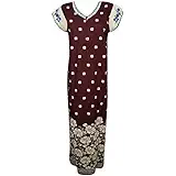 Indiatrendzs Women's Nighty Cotton Embroidered Summer Nightwear Bust 44