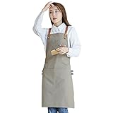 ✅ 'USO MULTIFUNCIONAL'- Este delantal de lona para cocina es fácil de lavar, es fácil de plegar, es duradero y resistente al desgaste. Puede prevenir eficazmente que las manchas se adhieran al cuerpo. Amplio uso para artistas, barberos, carpinteros, barman, cafetería, peluquería, librería, floristería, taller, etc. Puede ser utilizado en estudios o en cualquier ocasión donde se requiera un delantal.