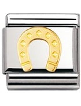 Nomination Composable Classic GOOD LUCK Edelstahl und 18K-Gold (Hufeisen) 030115