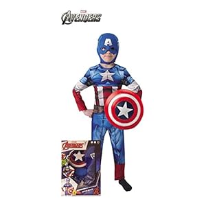 Rubies – Disfraz Capitán América para niños, con accesorios – Talla M (5-6 años)