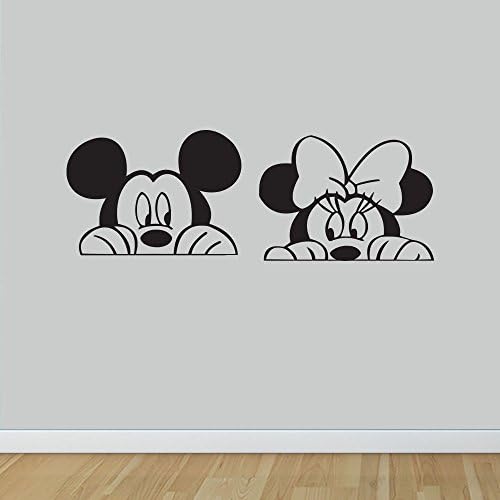 Mickey & Minnie Mouse Wall Sticker 120cm x 45cm Black (0105)