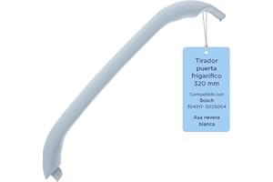 RECAMBIOS DREYMA Tirador Puerta Frigorífico 354911 00355004 Compatible Bosch Medida 320 mm Entre Centros Recambio Blanco Robusto Original Pro Para KGS3721IE02 KGS3775ME KGU36121 KGN36120IE82