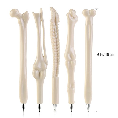FENICAL 10pcs Neuheit Knochen Design Ballpiont Kugelschreiber mit schwarzer Tinte, für Künstler, Schule, Büro - 4