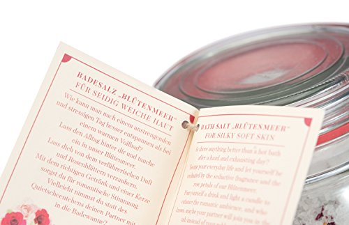 Deluxe Natur Badesalz Rosen Blütenmeer, feinstes mineralisches Steinsalz für seidig weiche Haut (700g) - 5