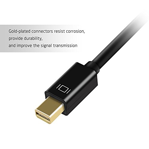 ESYNiC 4K x 2K 3 in 1 Mini DisplayPort Adapter Displayport 1.2 zu DVI VGA HDMI Kabel Konverter für MacBook MacBook Pro iMac MacBook Air Mac mini Surface pro 1 2 3 ThinkPad Carbon X1 – Schwarz - 4