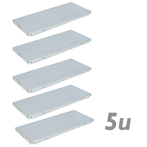 Cablematic – Werkstattregal Tragkraft Steckregal Lagerregal Metallregale mit 5 Fachböden 90x45x150cm - 2