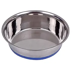 Empire High Quality Stainless Steel Dog And Cat Food Bowl With Rubber Base For Grip (Medium)