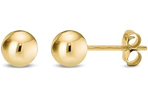 KEZEF Ohrringe Gold | Schmuck | Ohrstecker Gold | Ohrringe Rund 585 Gold gefüllte | Medizinische Ohrstecker | Goldene Ohrringe Damen | Trendiger Schmuck Damen, Herren & Mädchen | 3mm- 9mm | Earrings