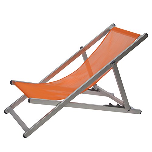 Liegestuhl Deckchair SANJO klappbar in vielen Farben Gartenliege 3-fach höhenverstellbar Gartenstuhl Klappstuhl Strandliege, Farbe:Himbeerpink - 2