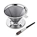 Produktbild soulhand Edelstahl-Kaffeefilter, übergießen Sie den Kaffeetropf-Filter papierloser, wiederverwendbarer Einschicht-Kaffeefilter mit Sockel und 30 ml Kaffee-Schaufel leicht zu reinigen (2-4 Tassen).