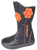  ennellemoo®-Mädchen-Kinder-Stiefel-Stiefeletten-Boots aus echt Leder-Vollleder mit warmen Kunstfell/Fell-Reiß + Klettverschluss. (27, Marineblau)