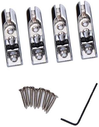 Surfing Set of 4 Single String Bass Bridges w/ Screws Wrench Chrome