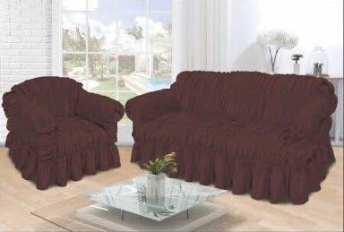 Amazing Multi Colors Jacquard Sofa Cover Available in 1 , 2 , 3 Seater Sofa Slip Cover, Alternate to Sofa Throw For Luxury Home Decor (3 Seater Sofa, Brown)