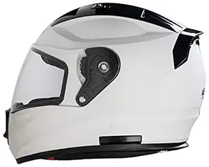 Steelbird SA-1 7Wings Aeronautics Full Face Helmet in Matt Finish (Large 600 MM, Glossy White with Plain Visor)