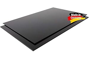 S-POLYTEC ABS Kunstoffplatte, ABS Platte in SCHWARZ ODER WEIß VERSCHIEDENE GRÖßEN in Stärken 1-10mm TOP Qualität (100 x 49cm, 5mm, Schwarz)