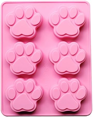WMEUUK Puppy Animal Paw Footprints Silicone Mold DIY Soap Chocolate Cookies Muffin Pan