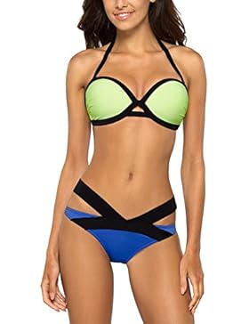 Lorin L2098/7 Bikini Due Pezzi Liscio Classico Bicolorato Uniforme - Fabbricato In UE