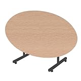 Rahmen: Metallic Anthrazit metalliform tilt-oval-169-md-59-mc-beech neigbare Tischplatte Esstisch, MDF Edge, Buche