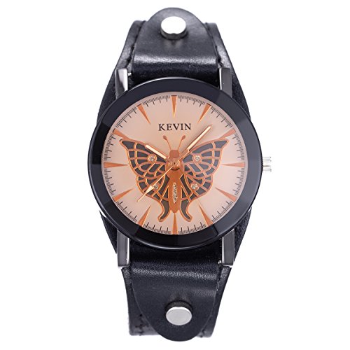 Reloj De Pulsera Mujer Señora Esqueleto Mariposa Diseño Correa De Cuero SIBOSUN Moda Cuarzo Analógico