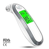 Upgrade Ear and Forehead Thermometer, Digital Medical Infrared Thermometer with 3 Fever Indicators, Fahrenheit & Celsius Convertible, FDA & CE Approved, Suitable for Baby Children and Adults