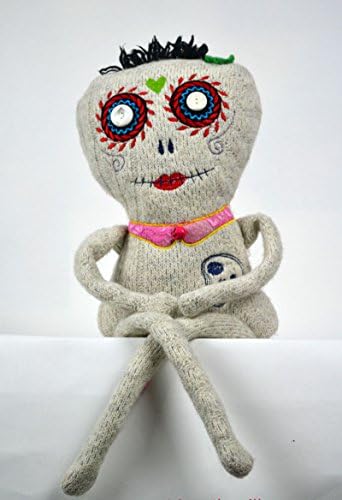 Sugar skull, monster Doll, plushie, handmade doll, dia de los muertos doll