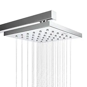 BIUT Rain Overhead Shower without Shower Arm| Air Infusion Technology | Complete Brass Structure | Square Shower Head Only (6