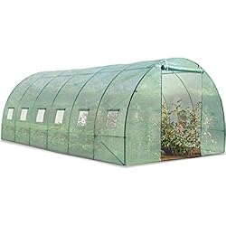 Probache - Grande serre de jardin tunnel 7 arceaux Pro galvanise 18m² 6x3x2m