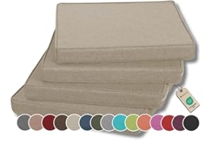 gutekissen Coussin de Chaise Coussin d'assise pour chaises/bancs pour la Maison et Le Jardin Coussin de Jardin Coussin d'assise Plusieurs Couleurs FK5 (45x45, Crème, 4)