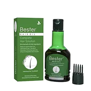 Bester Natural Hair Oil | Complete Hair Solution | Enriched with 41 Vital Ingredients | Helps in Hair Fall, Damage Repair, Hair Thinning, Dandruff, Itchness & Premature Graying of Hair (Pack of 1)