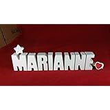 Beton, Steinguss Buchstaben 3 D Deko Schriftzug Namen MARIANNE als Geschenk verpackt! Ein ausgefallenes Geschenk zur Geburt, Taufe, Geburtstag oder auch zu anderen Anlässen.