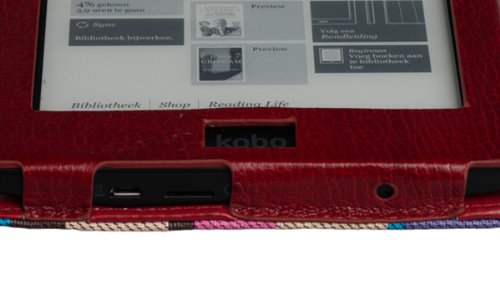 Die original GeckoCovers Luxus Kobo Aura HD Hülle Case Tasche Cover mit auto ‚wake-up/sleep‘ Funktion in der Farbe Fashion rot / pink – Im praktischen Buchstyle und Magnetverschluss - 5