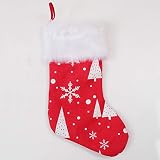 ♥【Diseños Divertidos】- Navidad calcetines de fieltro suaves y adornadas con terciopelo que es cómodo y cálido, rojo y blanco para un tema clásico de Navidad. Cada fieltro de Navidad colgando fácilmente muestra alrededor de la casa.