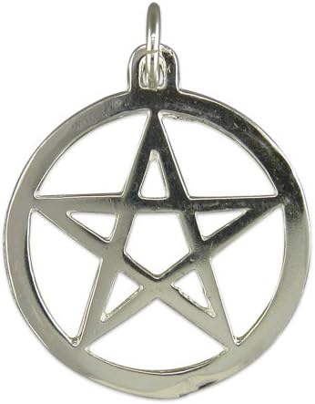 Sterling Silver Pendant Plain pentacle in circle