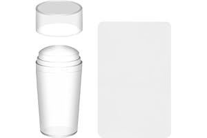 AvoDovA Nail Art Stamper mit Schaber, Silikon Nagel Stempel, Klar Jelly Stempel, Nagel Stempel mit Kappe, DIY Maniküre Werkzeuge, Nagel Transferstempel, Stamping Stamper für Manikürewerkzeuge