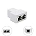 Produktbild Crewell RJ45 Y Adapter Splitter 1 auf 2 Dual Port CAT6 Ethernet Kabel Stecker LAN Kabel Verteiler
