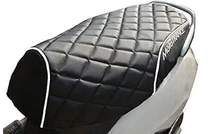 Mototrance PU Leather Designer Bike Scooter Seat Cover (MTSC-304-BLWH) Compatible with TVS Zest