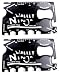 Produktbild Twin Pack Brieftasche Ninja 18 in 1 Multi Tool - Brieftasche Warrior Ninja - (1) Flaschenöffner (2) Telefonständer (3) Dosenöffner (4) Schraubendreher (5) Fruit Peeler (6) Box Opener (7) Brieföffner (8 ) Lineal CM (9) Seilkopf # 2 (14) Sechskantkopf # 4 (15) Sechskantkopf # 6 (15) Sechskantkopf # 6 (15) Sechskantkopf (6) (16) Hex Head # 8 (17) Hex Head # 10 (18) Hex Head # 12