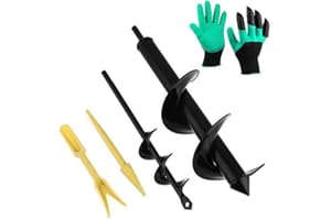 BFACCIA Mèche Tarière Jardin Perceuse Ø 80 Ø 40 Jardin Foreuse Outil de Jardinage Foret de Jardin Spirale Outil de Plantation pour Faire Trou Planter Semis et Bulbes (80+ 40 mm)