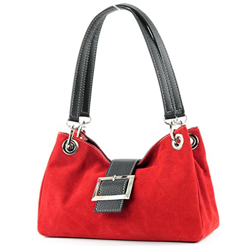 modamoda de de - ital Pequeña Satchel Suede TL02, Color:Rot