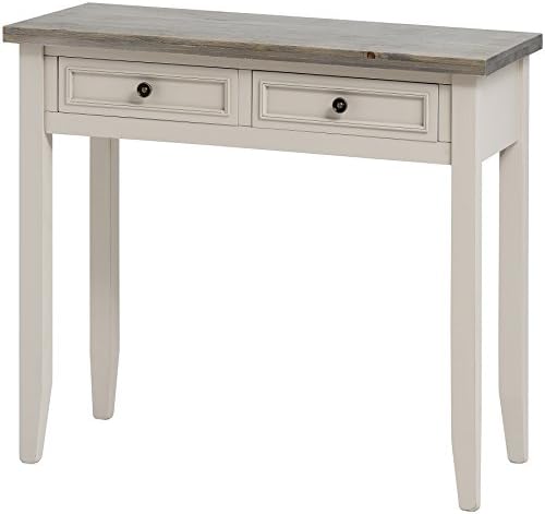 French Mushroom Grey 2 Drawer Console Table Hall Unit #