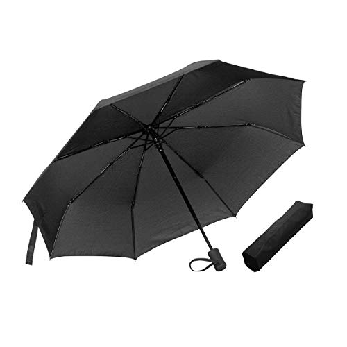 Paraguas Plegable Automático - Paraguas negro Compacto, Resistencia Contra Viento - Paraguas Impermeable para Viaje Con Apertura Automático para Hombres y Mujeres