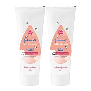 Johnsons Cottontouch Newborn Baby Cream Combo offer Pack, 2x100g, Light Weight, Water Based Formula For Babys Delicate Skin, pH Balanced, Hypoallergenic, Paraben Free Cream