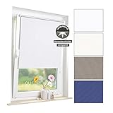 klemmfix rollo 80 cm breit Breiten: 45, 60, 75, 80, 100, 120 cm / Höhe: 150 cm oder 80x200 cm; Farben: weiß, stone (grau), creme (beige), blau