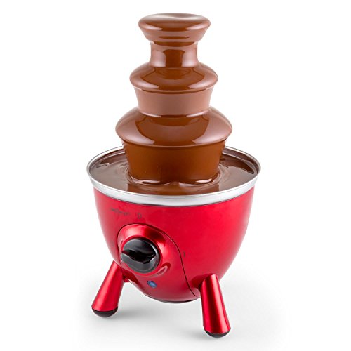 oneConcept Cioccolata di Trevi Schokobrunnen Partybrunnen für Schokolade (60W Leistung, 2 Betriebsmodis, verstellbare Standfüsse, Gehäuse und Turm aus Edelstahl, 3 Etagen) rot - 7