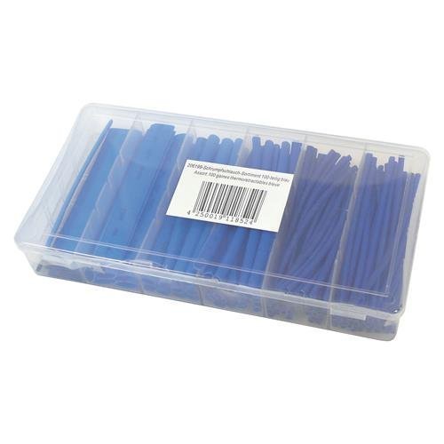 Schrumpfschlauchsortiment, 100 teilig, Farbe: Blau