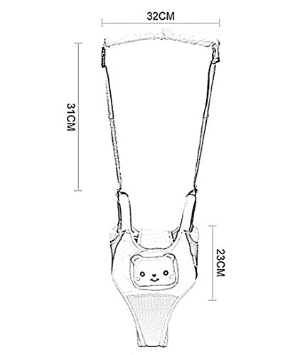 Happy Cherry Unisex Baby Walking Assistant Lauflerngurt Sicherheitsleinen Kleinkind zu Fuß Lernen Abnehmbarer Griff Auffanggurt für Baby 10-18 Monate - 2