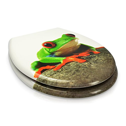 VENKON – Premium WC Sitz mit Absenkautomatik – Modell „Froschprinz“ – Toilettendeckel aus Duroplast (antibakteriell) inkl. Montagesatz (rostfreie Scharniere) - 7